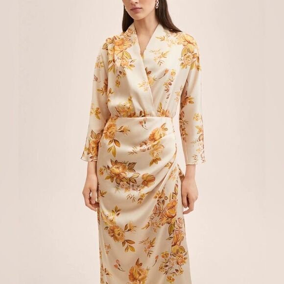 Mango Modest Ramadan Collection Floral Print Dress New - Picture 6 of 9